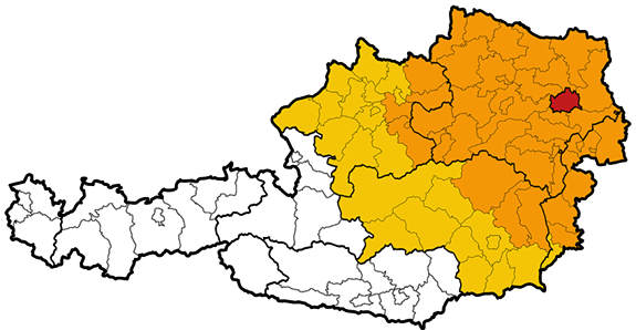 Österreichkarte mir den Tätigkeitsbereichen.