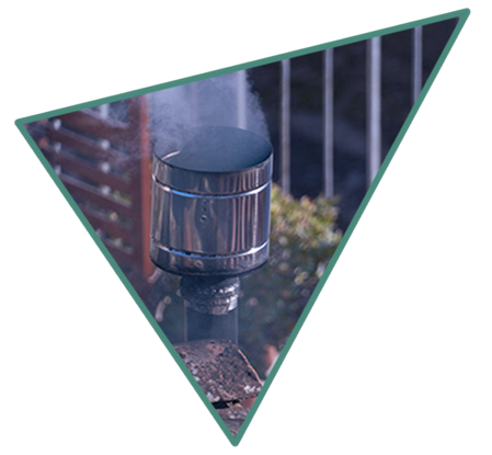 Berauchung eines Kamins.