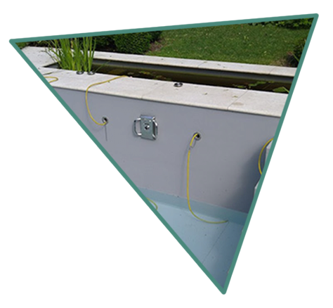 Druckprüfung der Poolleitungen um diese auf Dichtheit zu überprüfen.